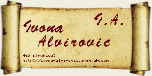 Ivona Alvirović vizit kartica